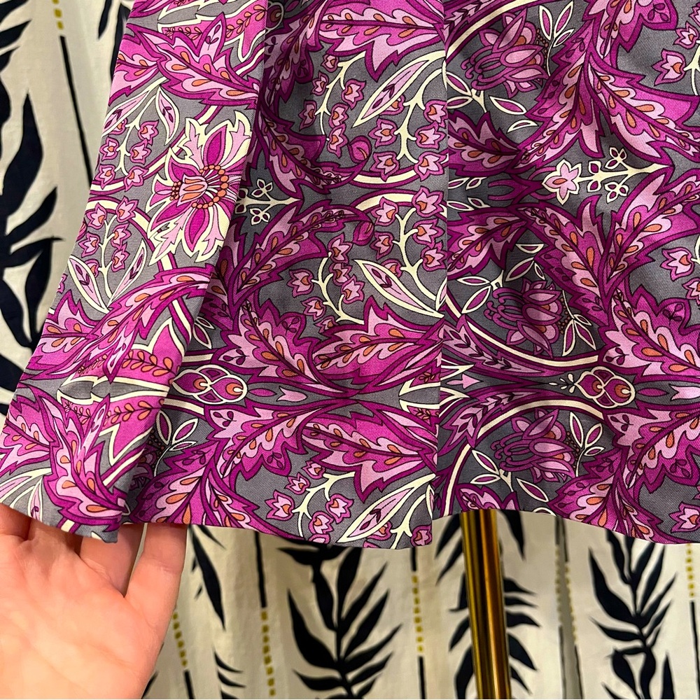 NWOT Banana Republic Pleated Paisley Silk Skirt. Size 2. - Picture 3 of 7